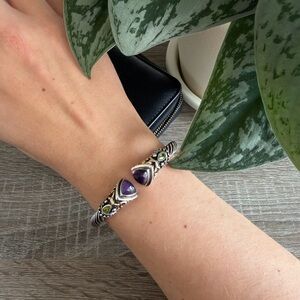 Samuel Benham BJC Amethyst&Peridot 14k Gold, 925 Silver Bracelet 7”